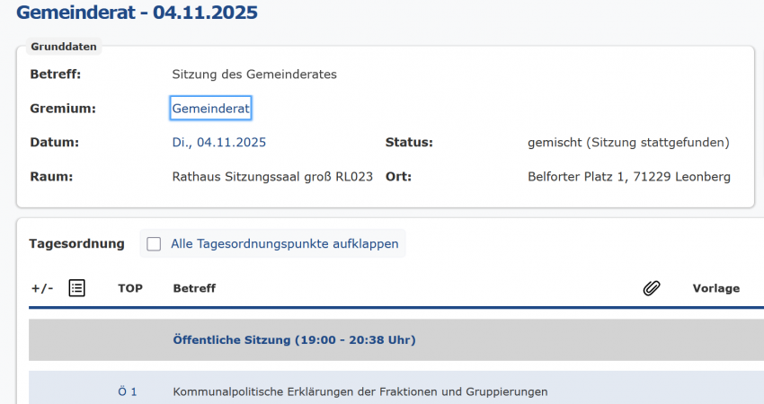 Einladung GR 4.11.25